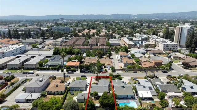 an aerial view of multiple house