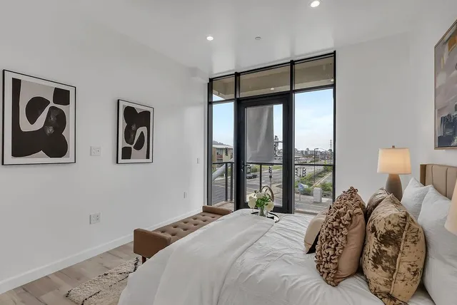 a view of a hallway with potted plant