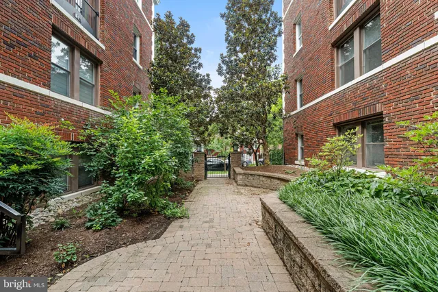 a house with potted plants in front of it