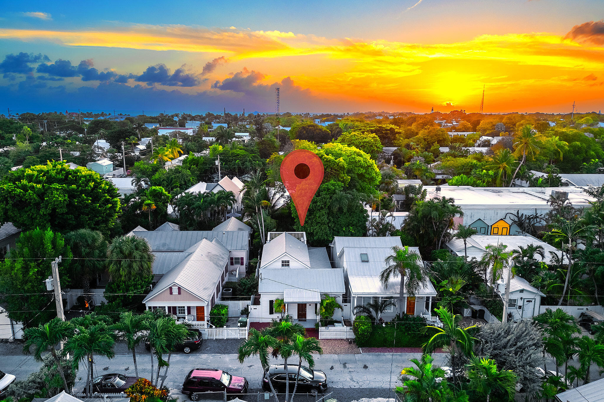 1116 Packer Street Key West, FL 33040 - Photo 57 of 57 an aerial view of a house with a swimming pool yard and outdoor seating