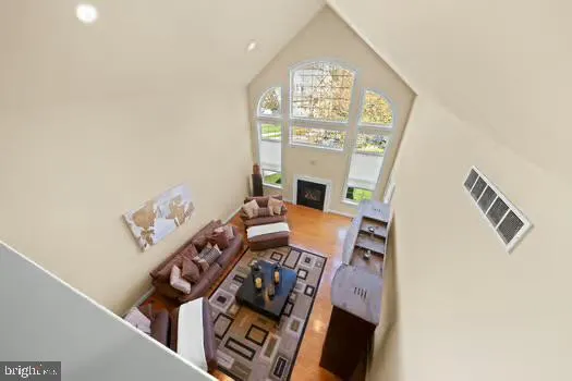 a view of a living room and bathroom