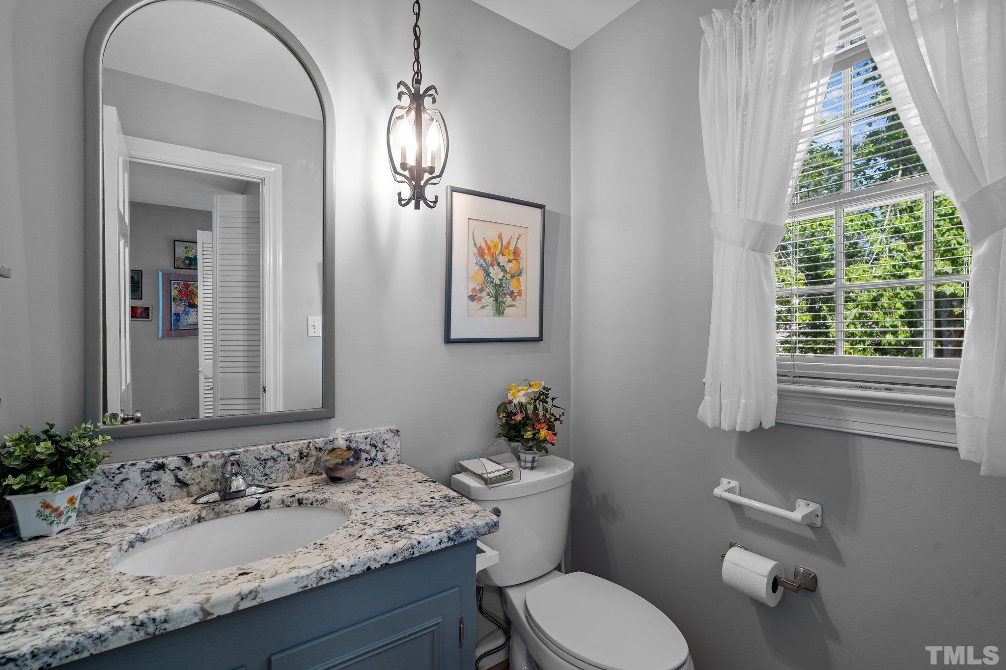 7805 Harps Mill Road Raleigh, NC 27615 - Photo 25 of 57 a bathroom with a toilet sink and mirror