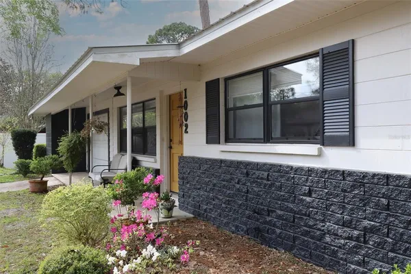 a view of a entryway door front of house