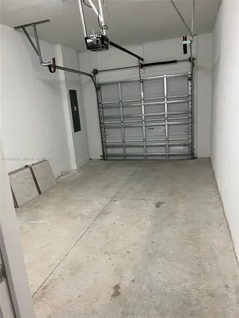 a view of a garage