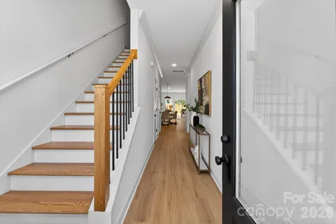 a view of hallway with stairs
