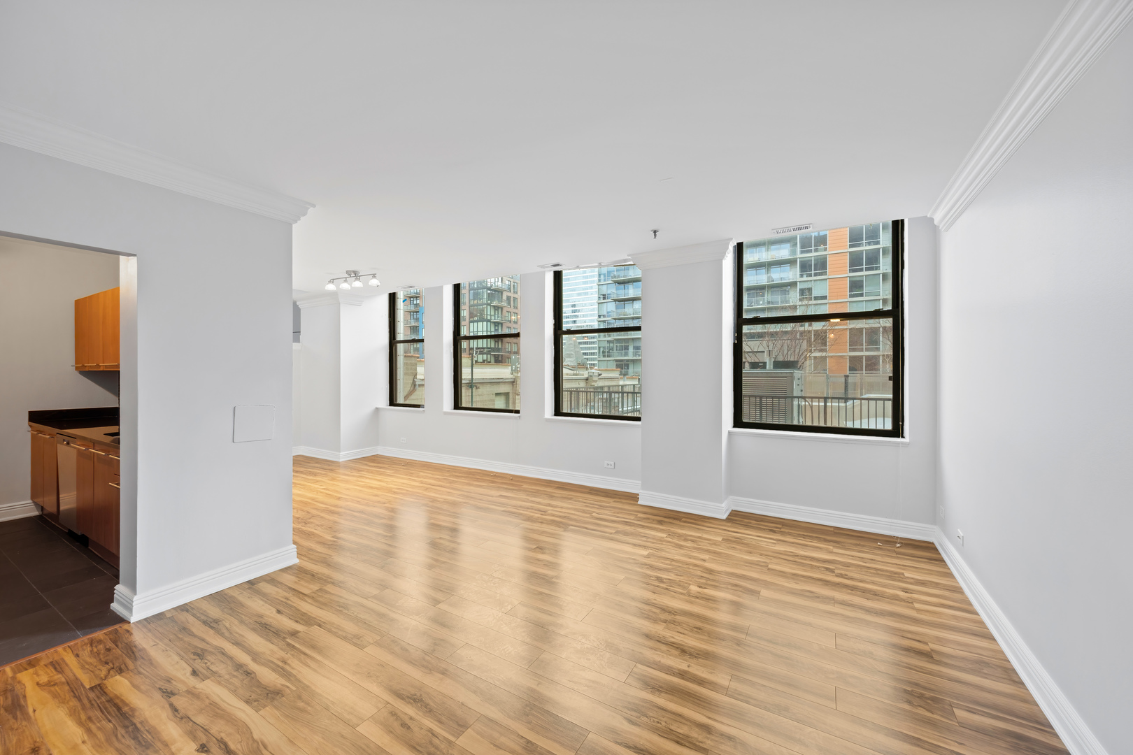 780 South Federal Street, Unit 407 Chicago, IL 60605 - Photo 4 of 20 a view of an empty room with window and wooden floor