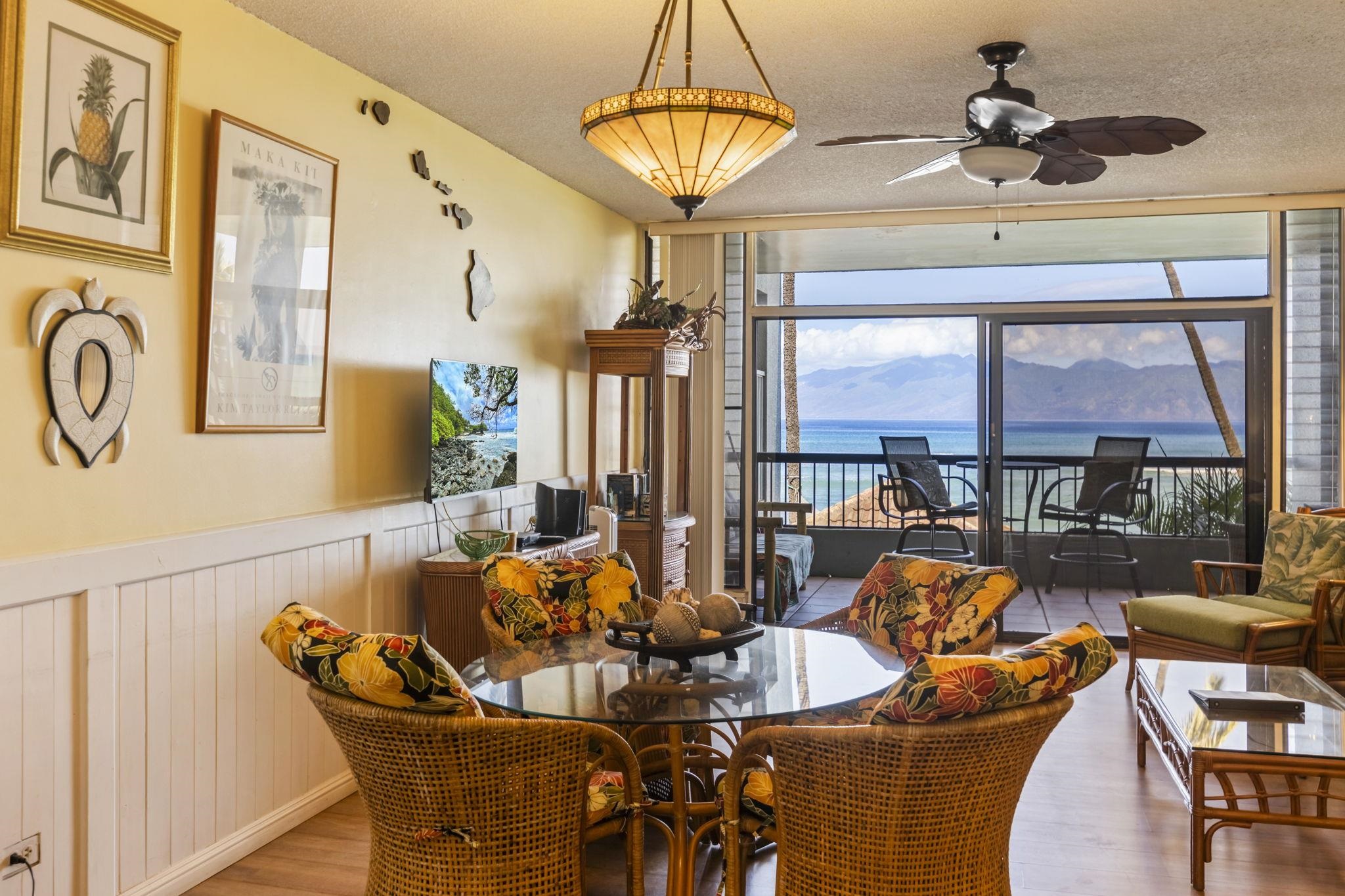 3875 Lower Honoapiilani Road, Unit B205 Lahaina, HI 96761 - Photo 2 of 28 a view of a dining room with furniture window and outside view