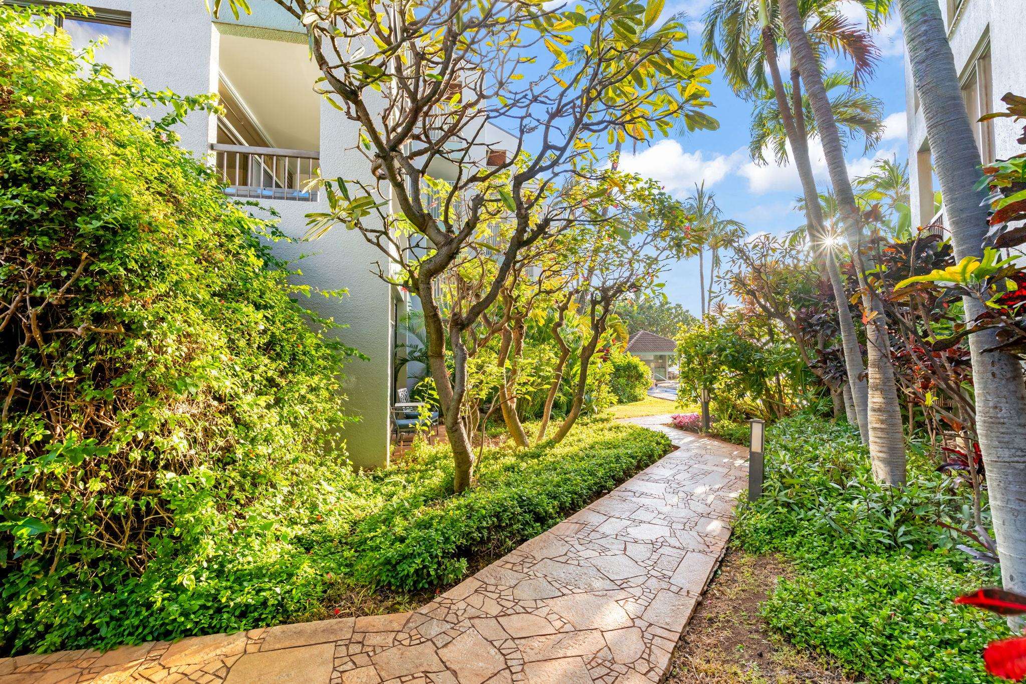 3875 Lower Honoapiilani Road, Unit B205 Lahaina, HI 96761 - Photo 24 of 28 a view of a pathway both side of yard