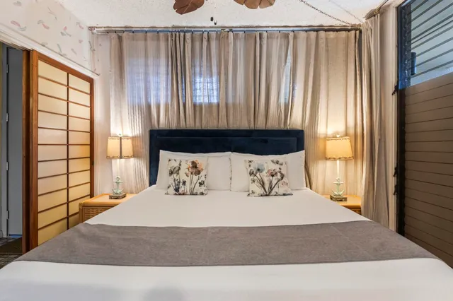 a view of a lake from a yard