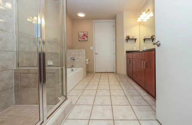 a bathroom with a shower