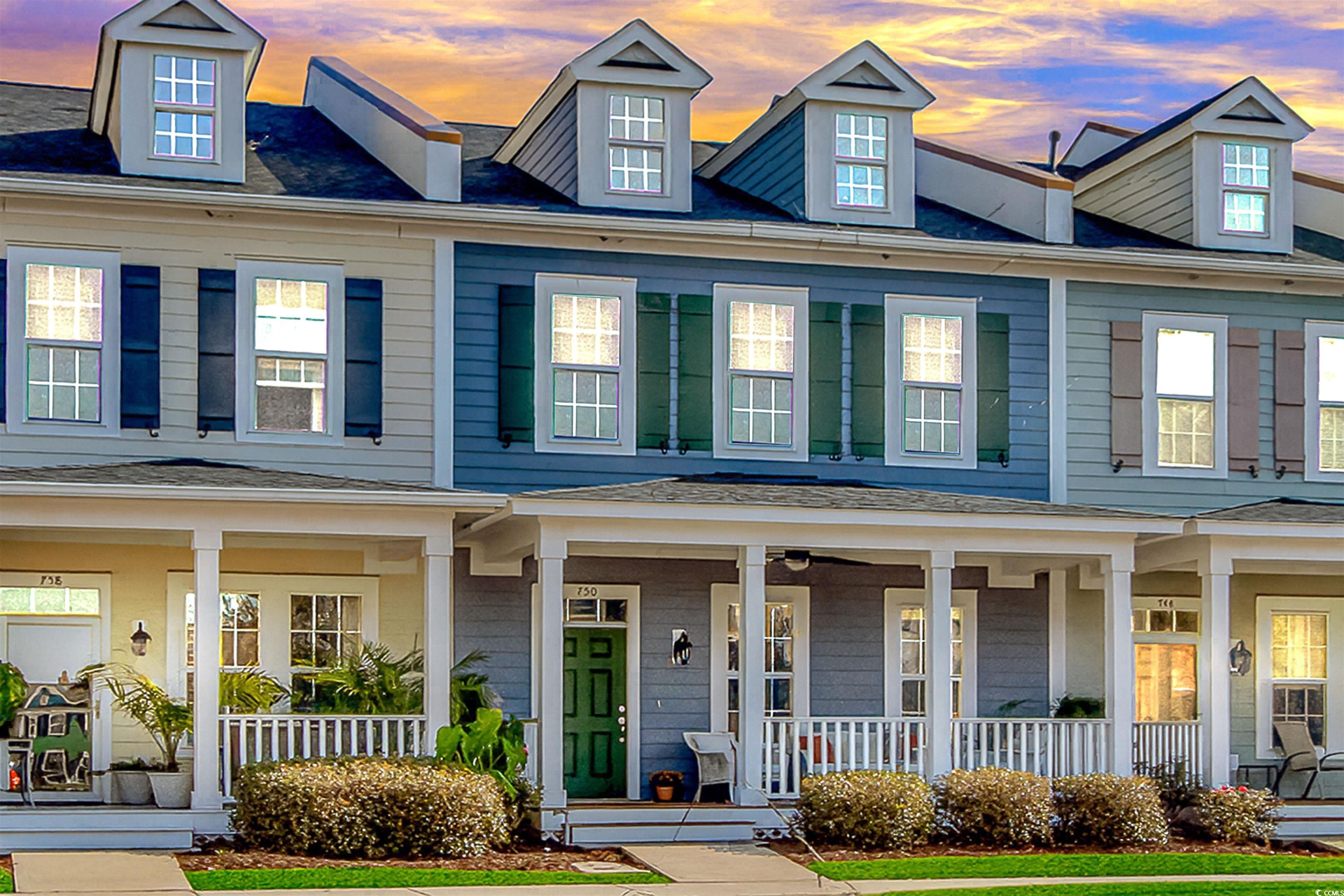 View of front of property featuring covered porch
