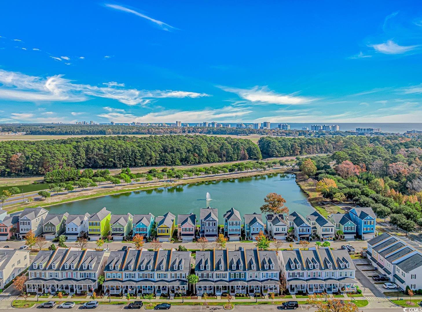 750 Shine Avenue, Unit 750 Myrtle Beach, SC 29577 - Photo 23 of 34 Aerial perspective of suburban area with city skyline