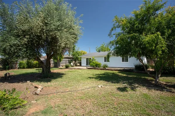 a view of a house with yard and a tree
