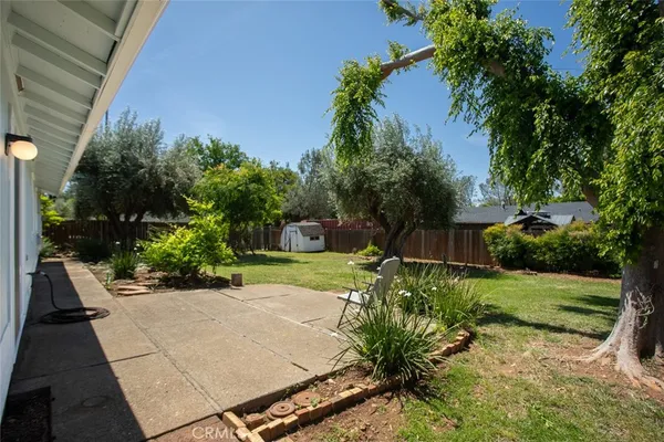 a view of a backyard