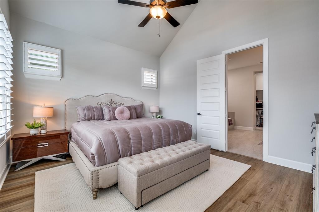 6333 Hedgecoxe Road The Colony, TX 75056 - Photo 16 of 25 View of primary bedroom and bathroom entrance