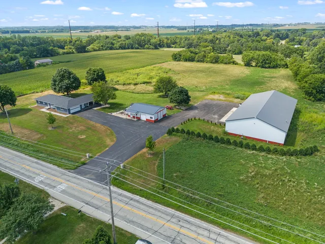 an aerial view of a house