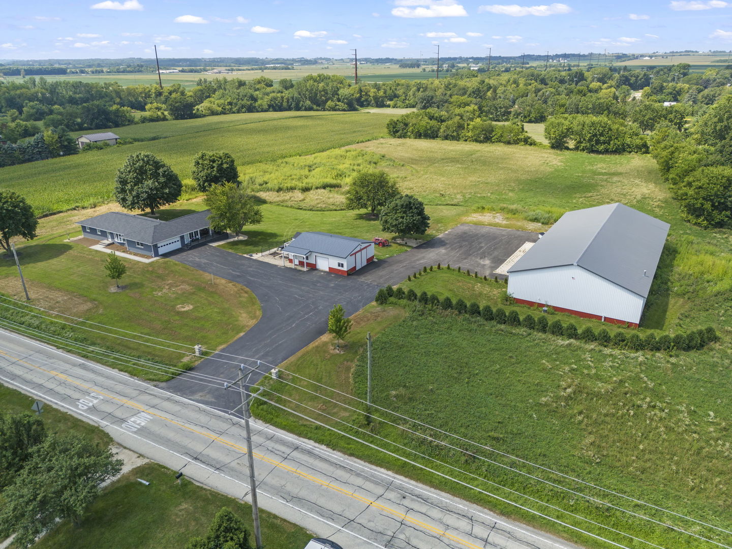 an aerial view of a house