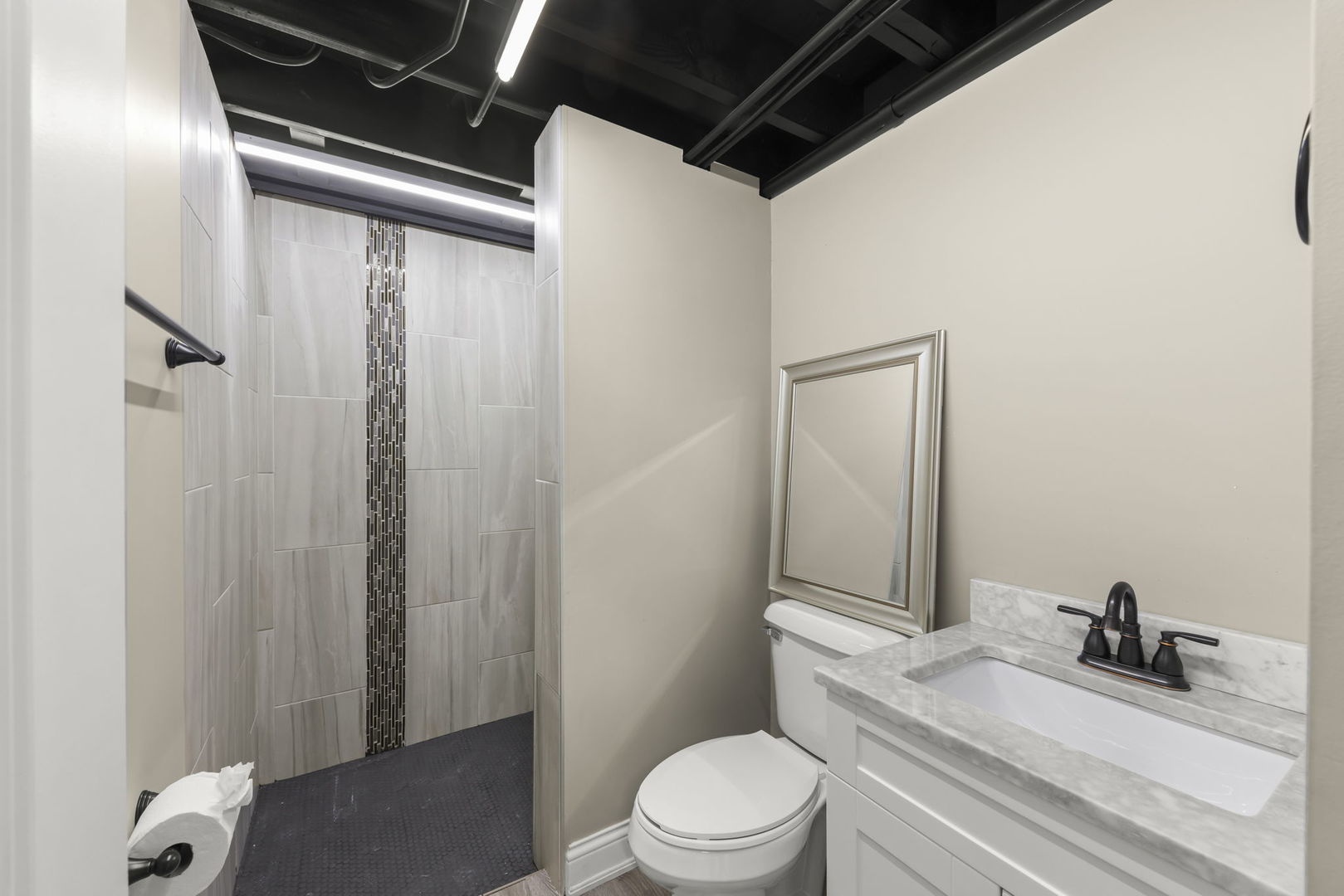 10N862 Muirhead Road Elgin, IL 60124 - Photo 29 of 47 a bathroom with a granite countertop sink toilet and shower