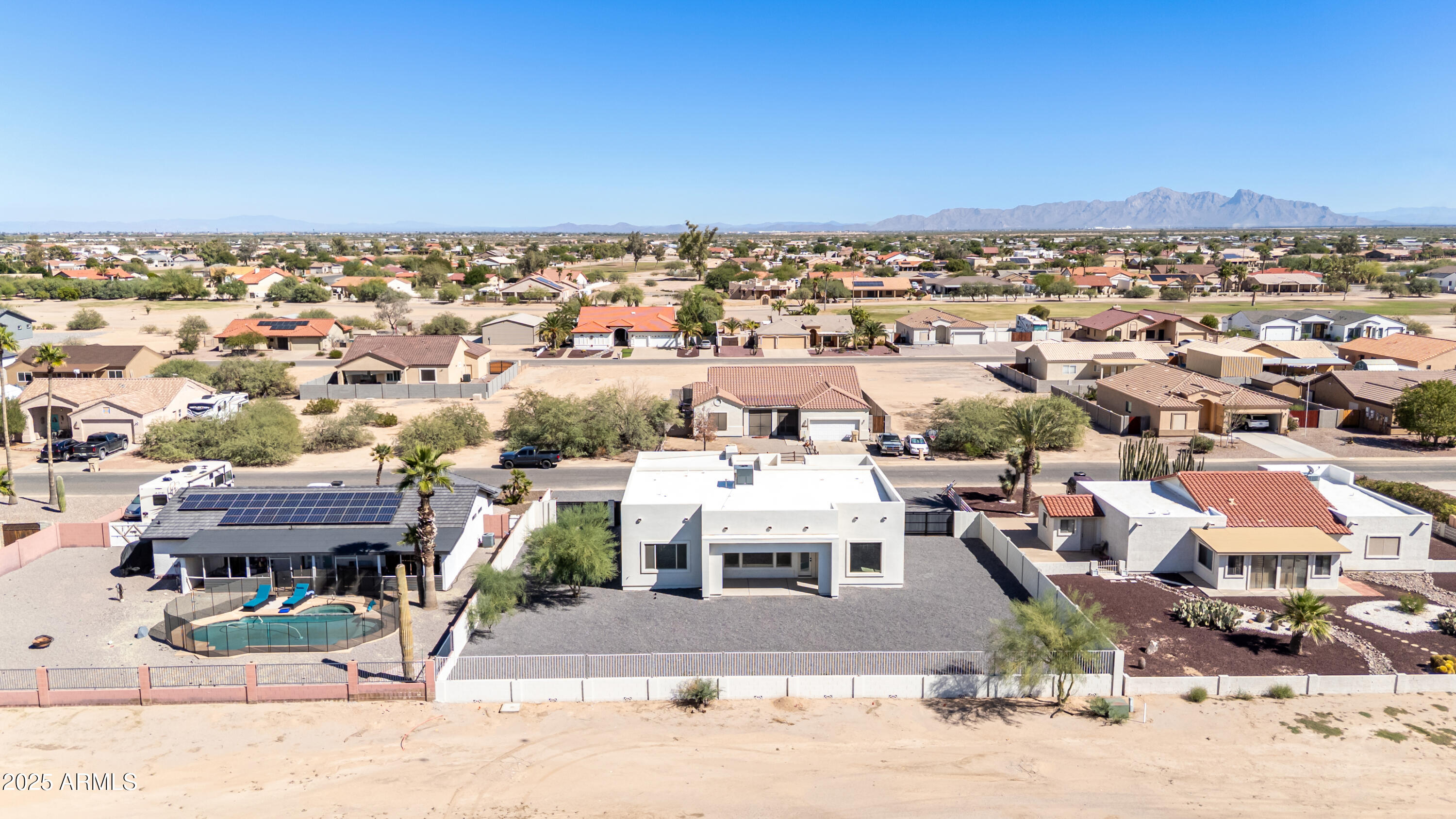 14730 South Rory Calhoun Road Arizona City, AZ 85123 - Photo 40 of 43 an aerial view of a house with a garden