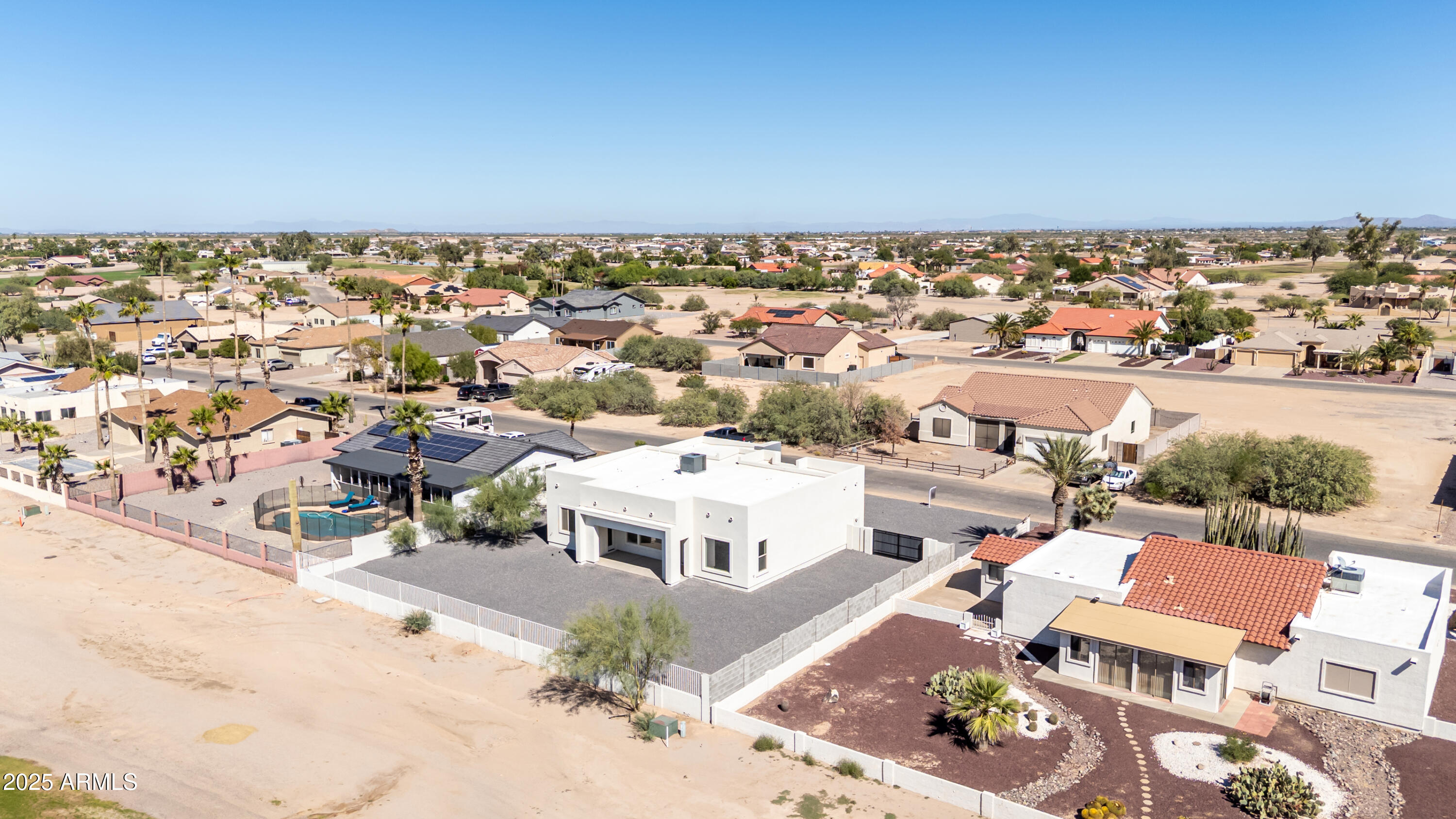 14730 South Rory Calhoun Road Arizona City, AZ 85123 - Photo 41 of 43 an aerial view of a city with lots of residential buildings