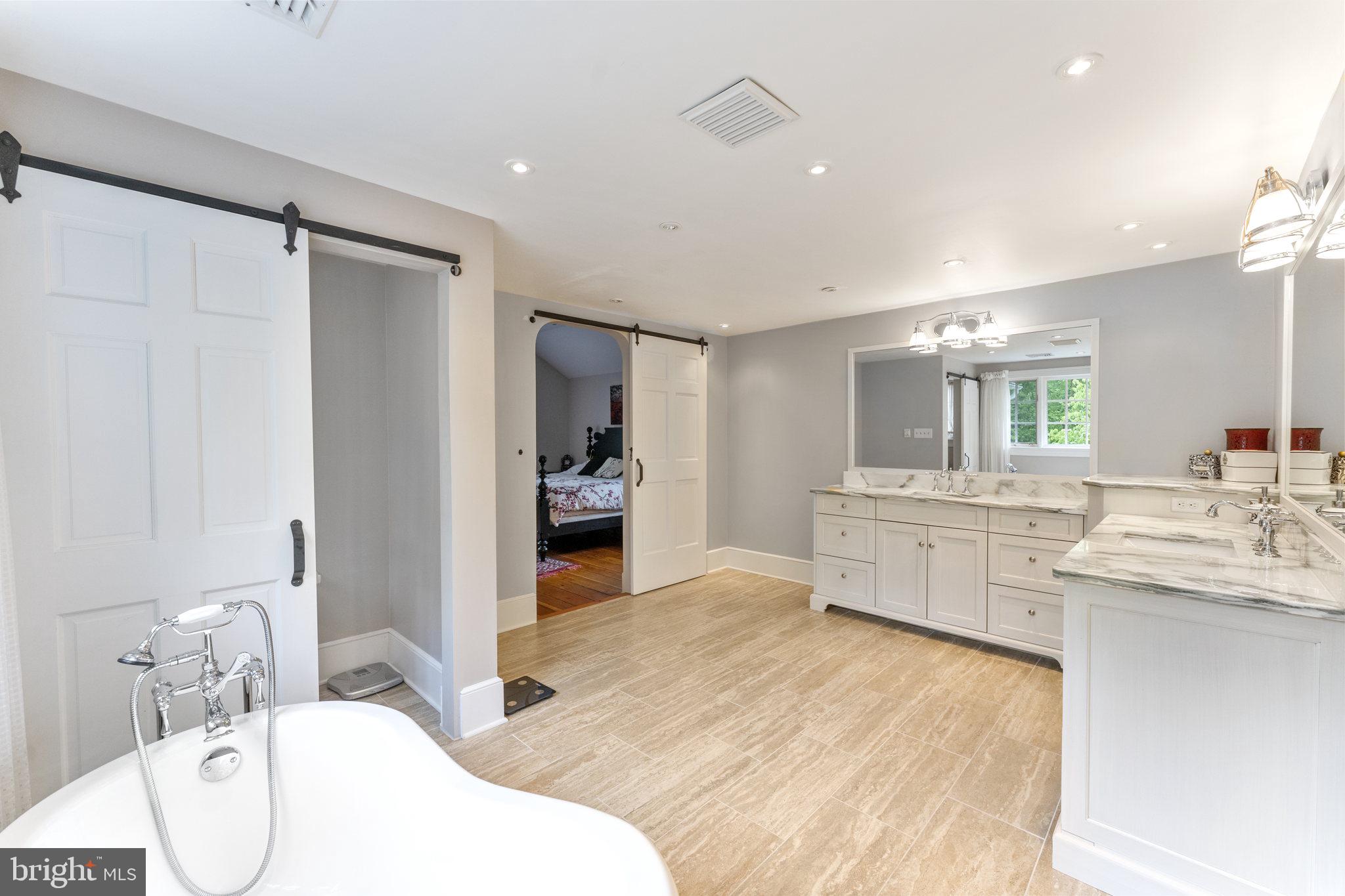 569 County Line Road Wayne, PA 19087 - Photo 32 of 64 Barn Doors, Marble Countertops, Tile Floor