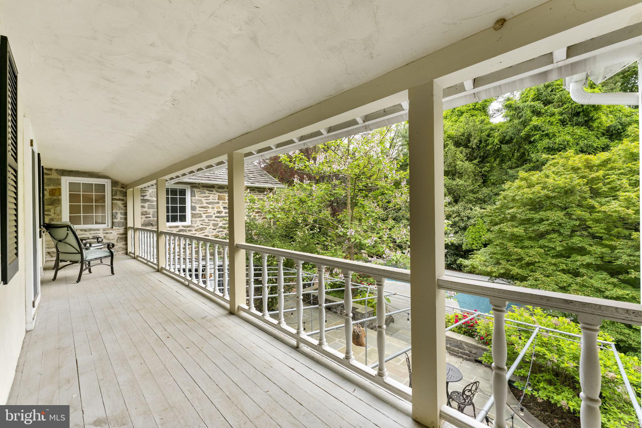 569 County Line Road Wayne, PA 19087 - Photo 34 of 64 Second Floor Balcony Over Looking Patio & Pool