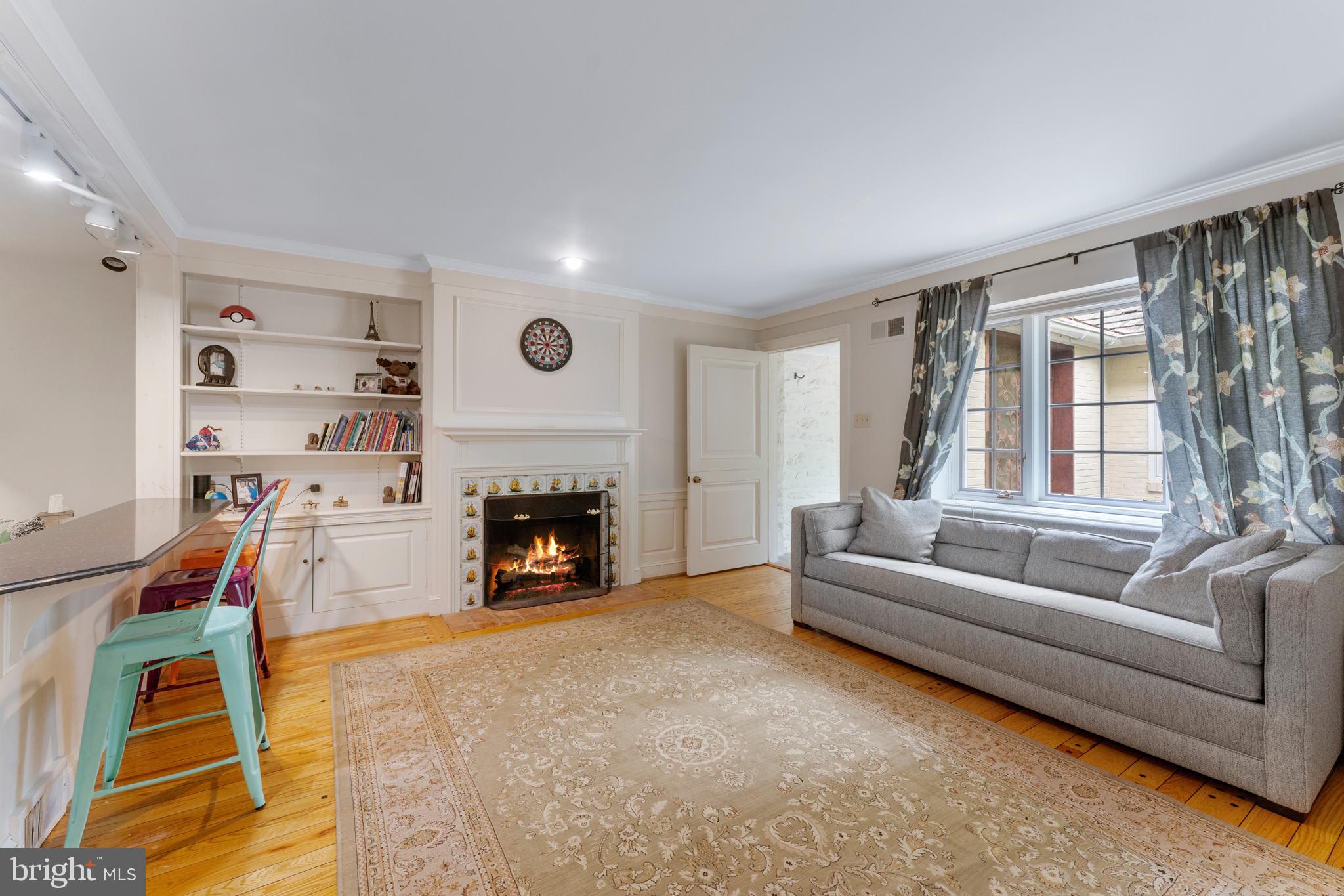 569 County Line Road Wayne, PA 19087 - Photo 46 of 64 Den with Built-ins & Fireplace