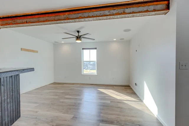 an empty room with closet