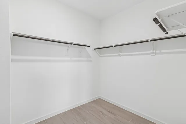 a view of small space with racks on the wall