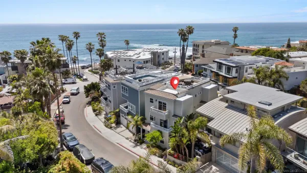 an aerial view of multiple house