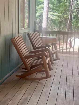 a view of balcony with furniture