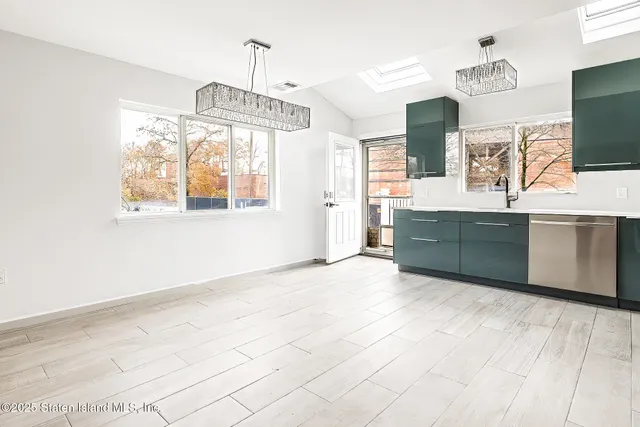 a view of kitchen and window