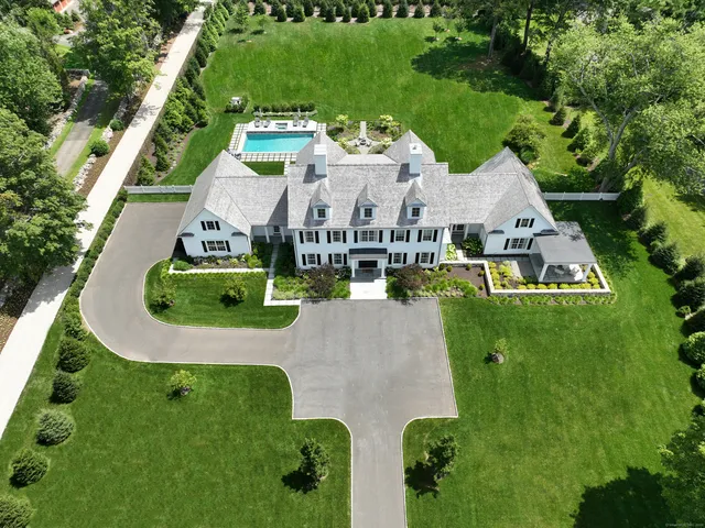 an aerial view of a house