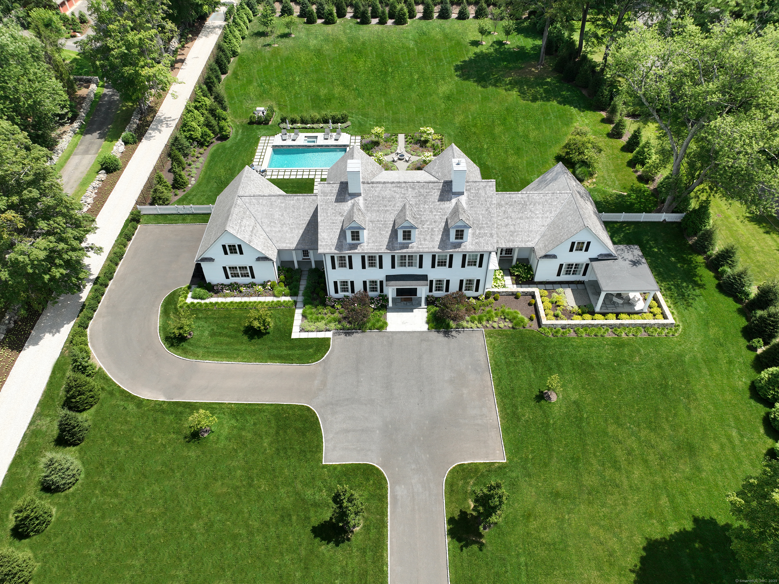 an aerial view of a house