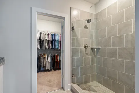 a bathroom with a shower