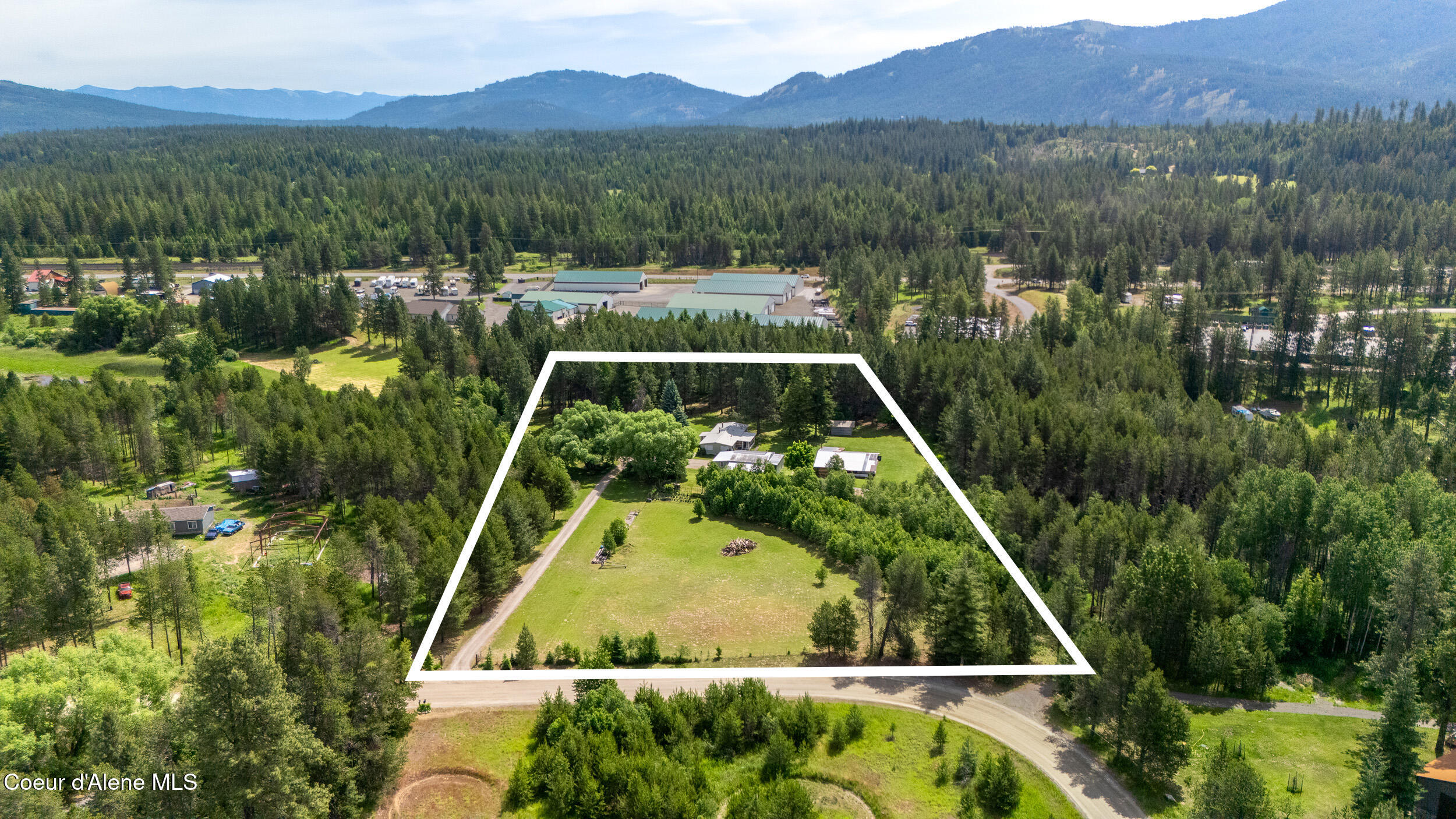 443 Herrmann Lake Road Sagle, ID 83860 - Photo 45 of 47 65 - Herrmann Lake Aerial W lines