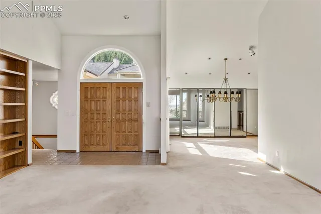 an empty room with windows