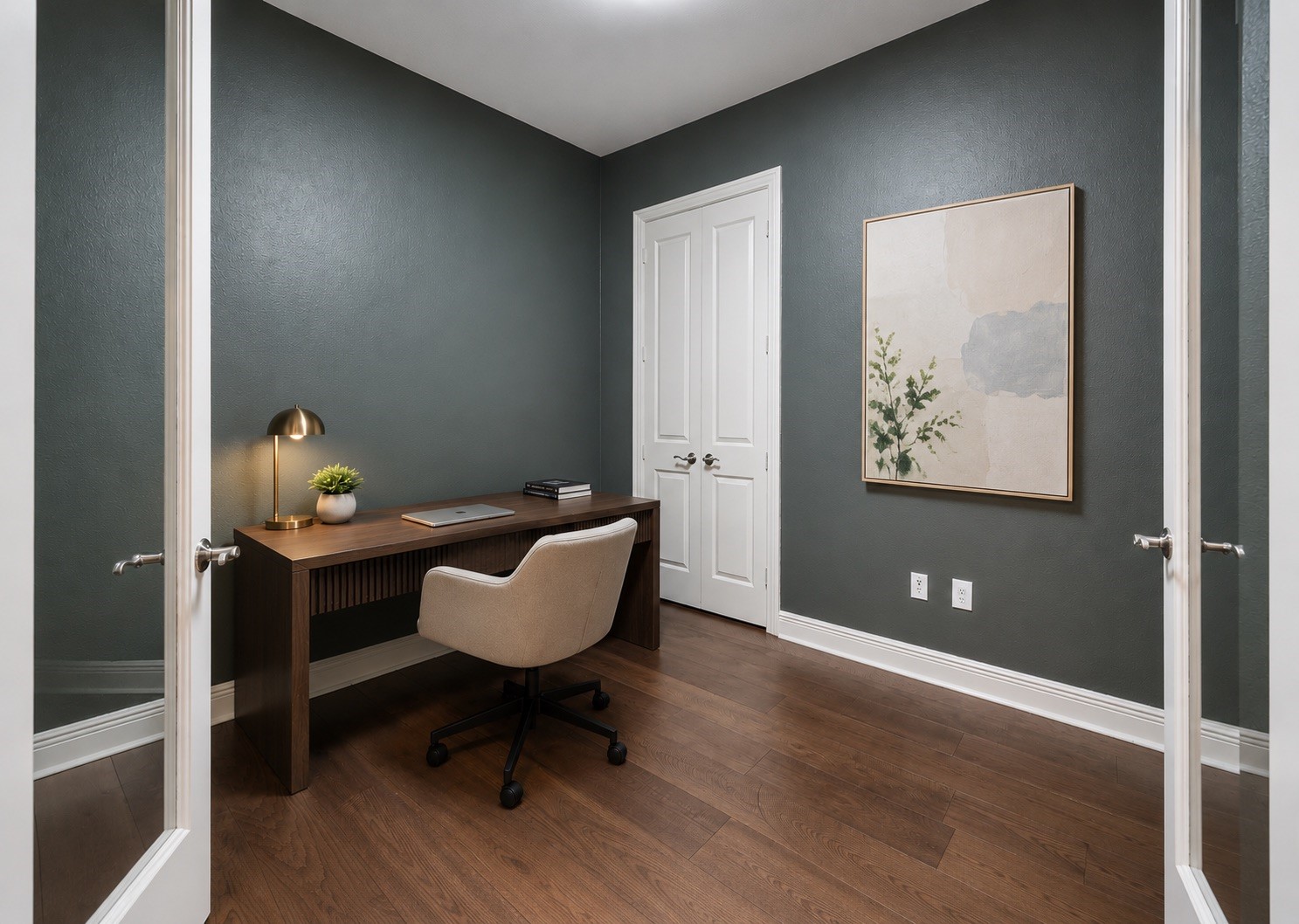2120 Kipling Street, Unit 304 Houston, TX 77098 - Photo 19 of 37 *Virtually Rendered* Behind double doors, the private study offers a quiet and versatile work-from-home space designed for today’s lifestyle. Whether used as a home office, reading room, or flex space, it adds both functionality and flexibility to the home.