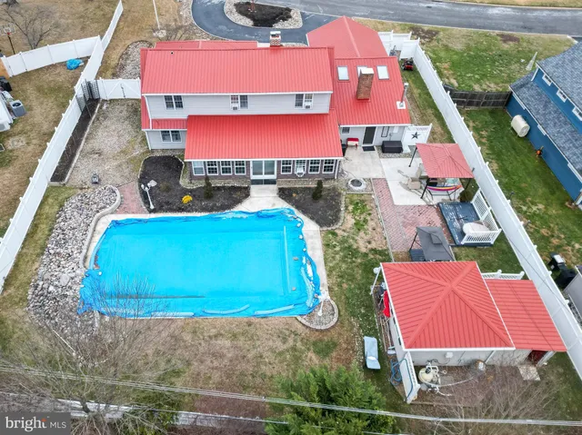 an aerial view of a house