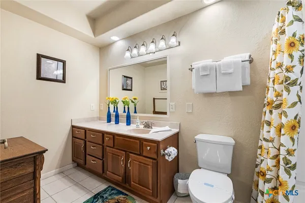 a bathroom with a toilet a sink and a mirror