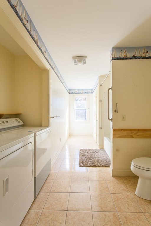 76 Davis Road New Braintree, MA 01531 - Photo 20 of 40 a bathroom with a granite countertop sink a toilet and a shower
