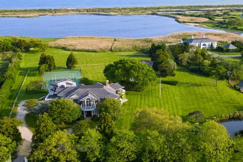 a view of a city with an ocean view