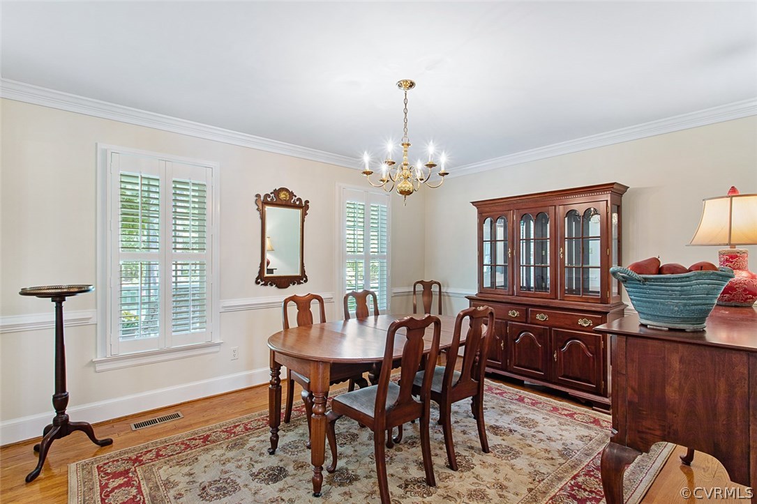 6611 Glebe Point Road Chesterfield, VA 23838 - Photo 17 of 44 a view of a dining room with furniture window and wooden floor