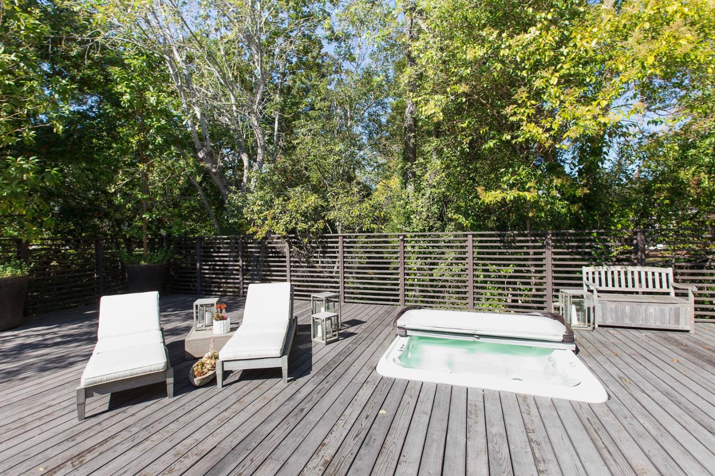 250 Bridge Road Hillsborough, CA 94010 - Photo 57 of 80 a roof deck with chairs and wooden floor