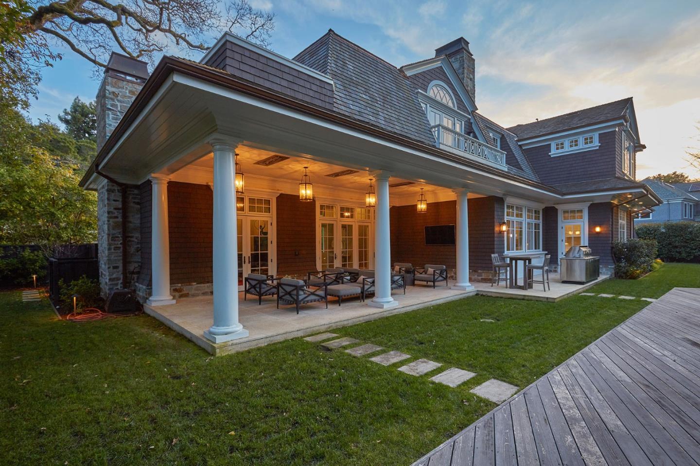 250 Bridge Road Hillsborough, CA 94010 - Photo 72 of 80 a view of a house with backyard porch and sitting area