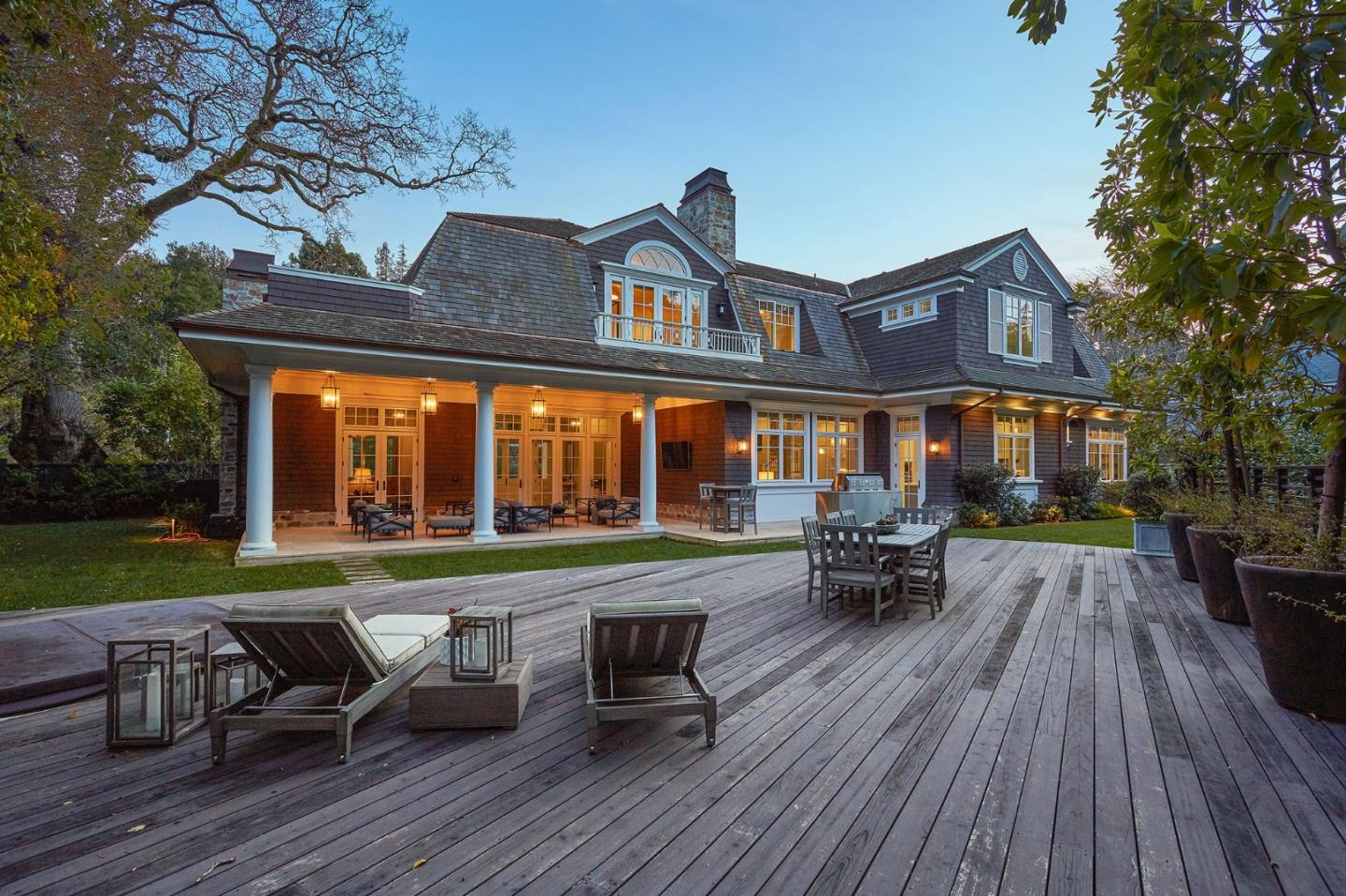 250 Bridge Road Hillsborough, CA 94010 - Photo 76 of 80 a view of a house with backyard porch and sitting area