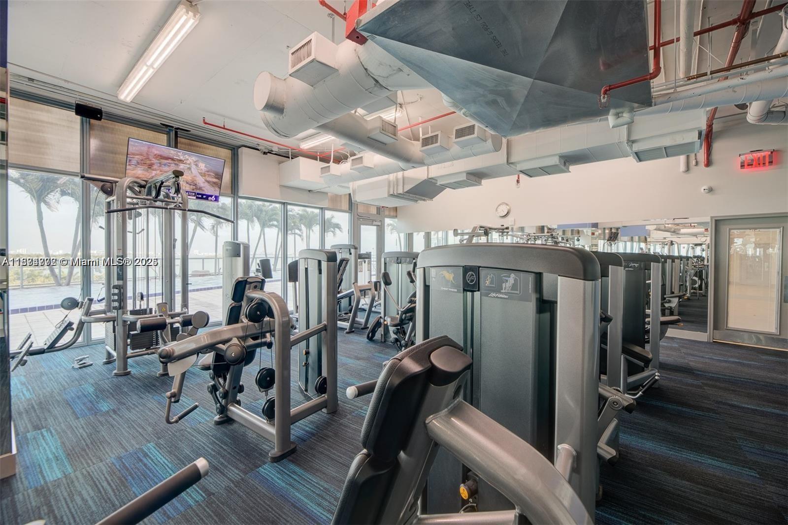601 Northeast 36th Street, Unit 806 Miami, FL 33137 - Photo 4 of 28 a view of a room with gym equipment