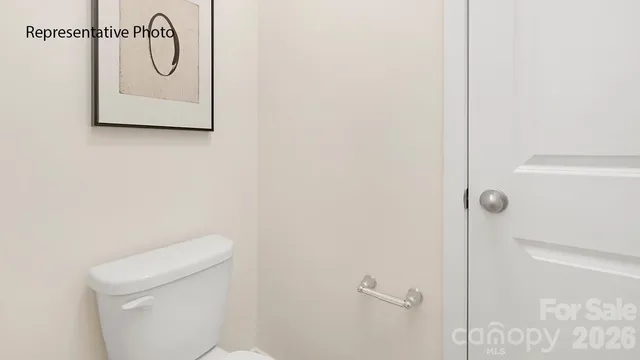 a bathroom with a shower curtain