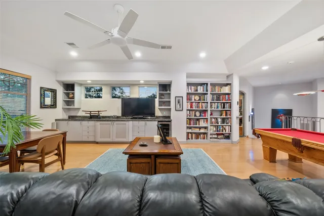 a bedroom with a bed and closet