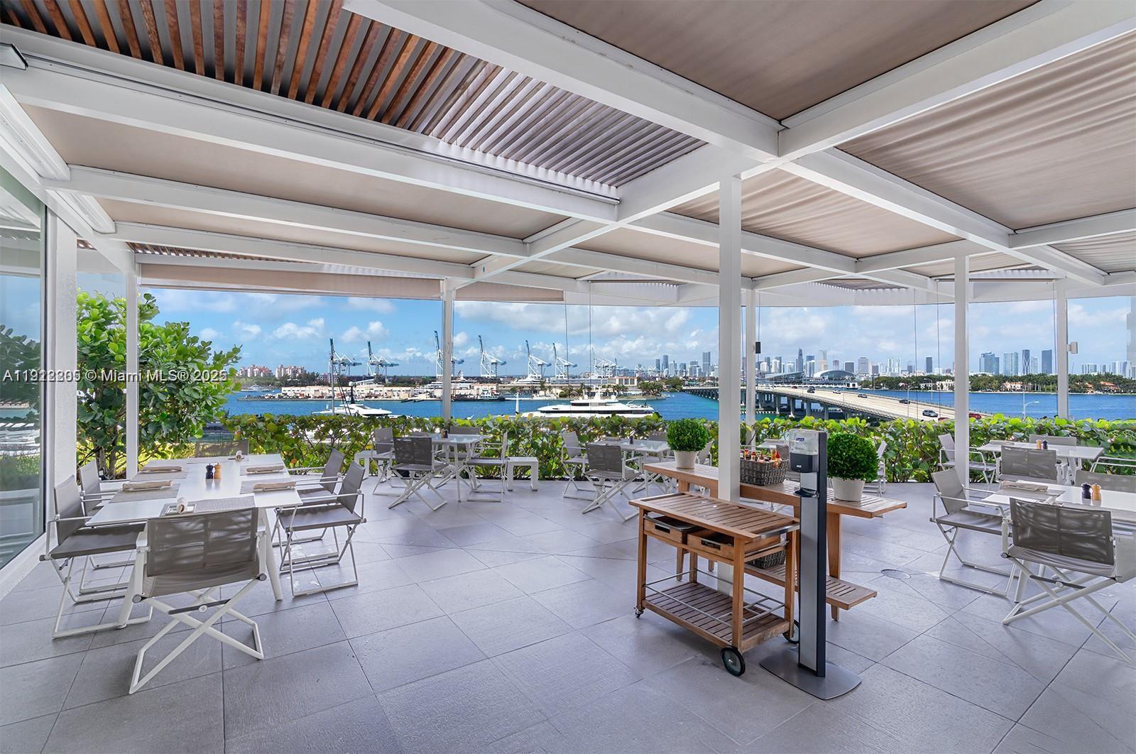 450 Alton Road, Unit 3303 Miami Beach, FL 33139 - Photo 33 of 35 a living room with patio furniture and a floor to ceiling window